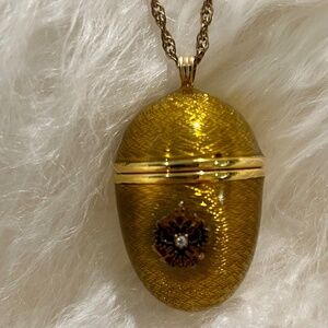 Vivian Alexander Egg Necklace with clock